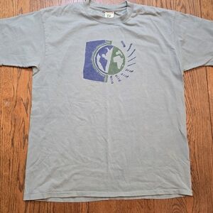Vintage 1994 Eco Step Earth Day Graphic T Shirt Recycled World Mens XL